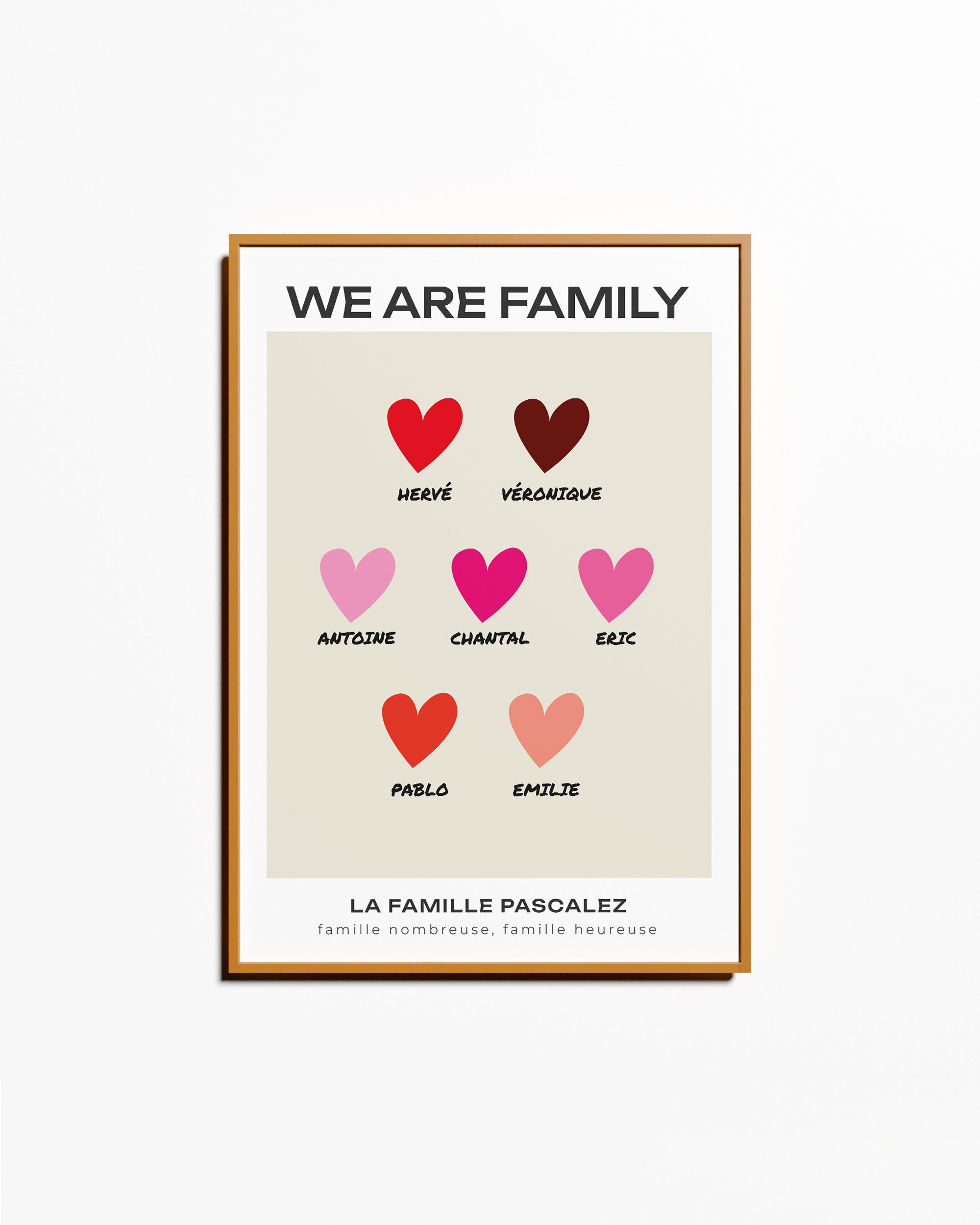 affiche we are family personnalisée
